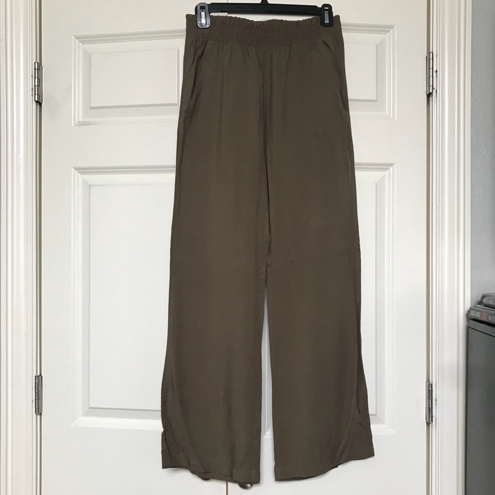 High-waisted Olive Green Drew Wide Leg Pants Sz S